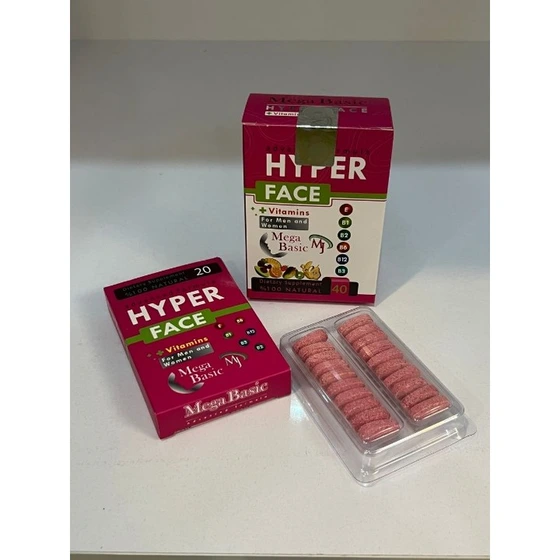 قرص چاقی صورت مگابیسیک هایپر فیس (Hyperface) (40 عددی)